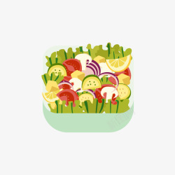 一盘蔬菜水果沙拉素材