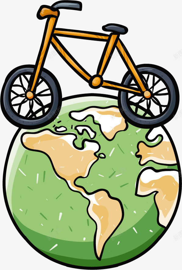 低碳出行自行车环保地球png免抠素材_新图网 https://ixintu.com 低碳 单车 地球 无污染 环保 环境 生态 自行车 车辆 骑行
