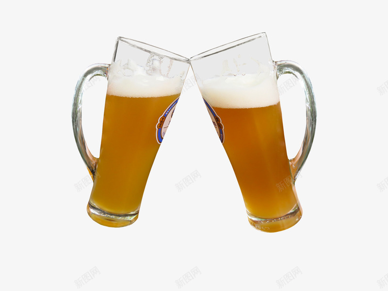 两杯啤酒png免抠素材_新图网 https://ixintu.com 免扣 啤酒 啤酒碰杯 对称 杯子 气泡 酒精