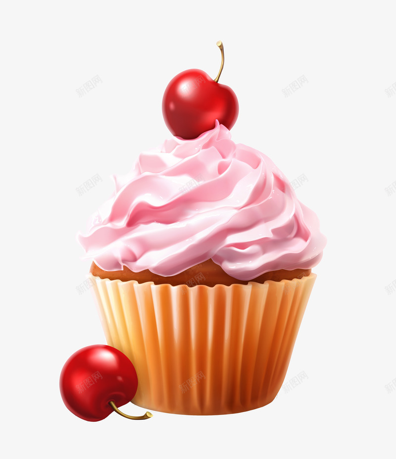 樱桃蛋糕矢量图eps免抠素材_新图网 https://ixintu.com 甜品 甜食 素材 蛋糕 矢量图
