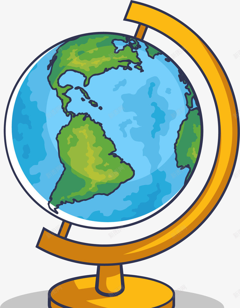 复古手绘地球仪png免抠素材_新图网 https://ixintu.com 地球仪 地理课 复古地球仪 手绘地球仪