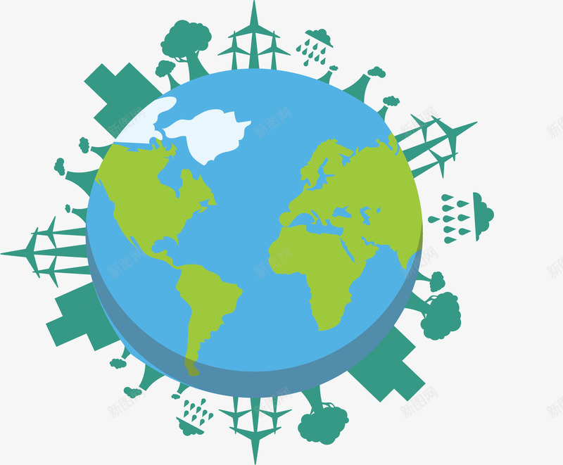 地球上的生态环境矢量图ai免抠素材_新图网 https://ixintu.com 地球 地球日 地球生态 生态 生态环境 矢量png 矢量图