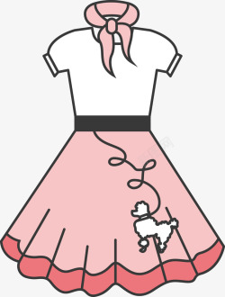 粉色卡通裙子素材