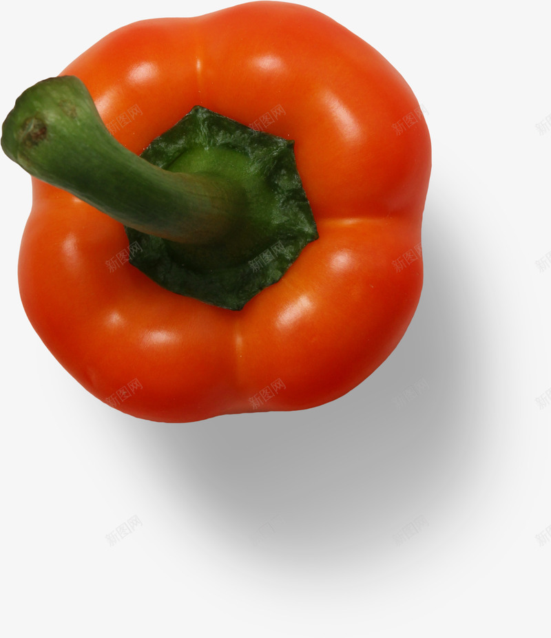 未成熟的红椒实物png免抠素材_新图网 https://ixintu.com 产品实物 俯拍 俯视 橙色 红椒 蔬菜 食材
