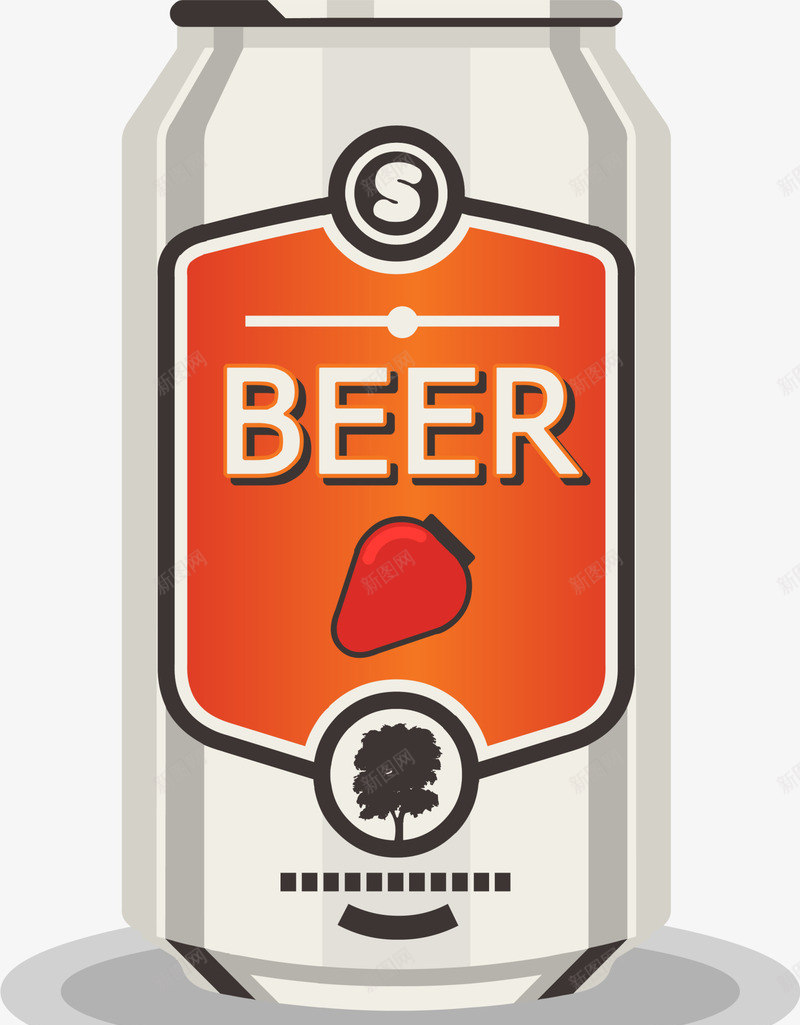 橙色草莓啤酒png免抠素材_新图网 https://ixintu.com 听装啤酒 果实 橙色啤酒 水果 草莓酒瓶 装饰图案