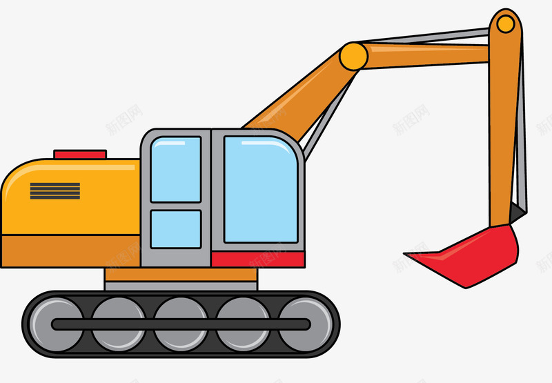 扁平化手绘卡通挖掘机矢量图ai免抠素材_新图网 https://ixintu.com 大型挖掘机 扁平化 手绘挖掘机 挖拒绝 机械设备 矢量卡通挖掘机 矢量图