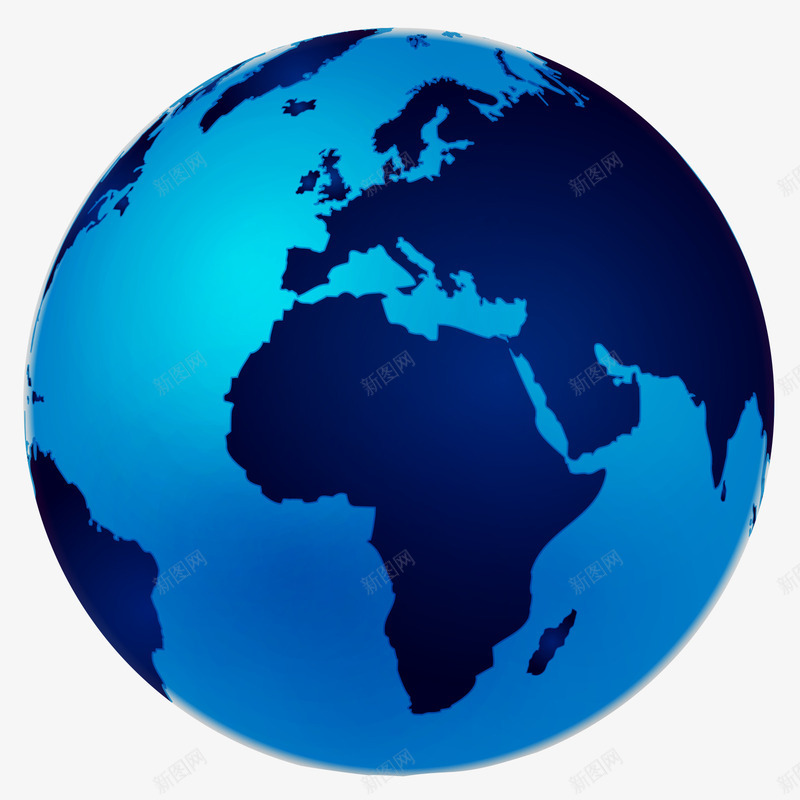 蓝色立体地球png免抠素材_新图网 https://ixintu.com 世界地图 地球 科技感 立体 蓝色