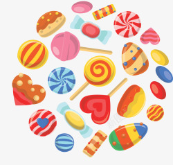 漂浮的糖果彩色漂浮糖果花纹矢量图高清图片