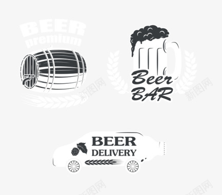 时尚啤酒图标标签图标