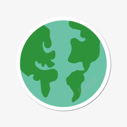 绿色扁平化地球卡通插画矢量图素材