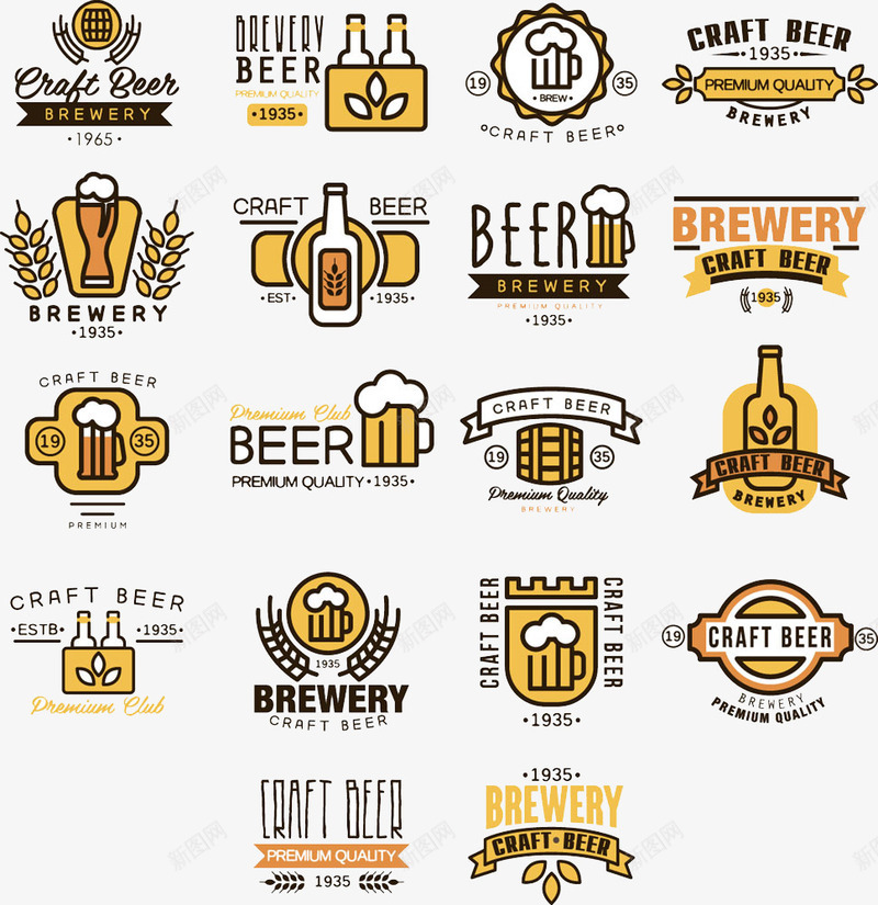 彩色啤酒节卡通图标片png_新图网 https://ixintu.com 卡通 啤酒节 图标 彩色