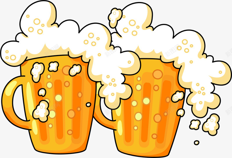 手绘啤酒矢量图ai免抠素材_新图网 https://ixintu.com 啤酒 手绘 饮品 矢量图