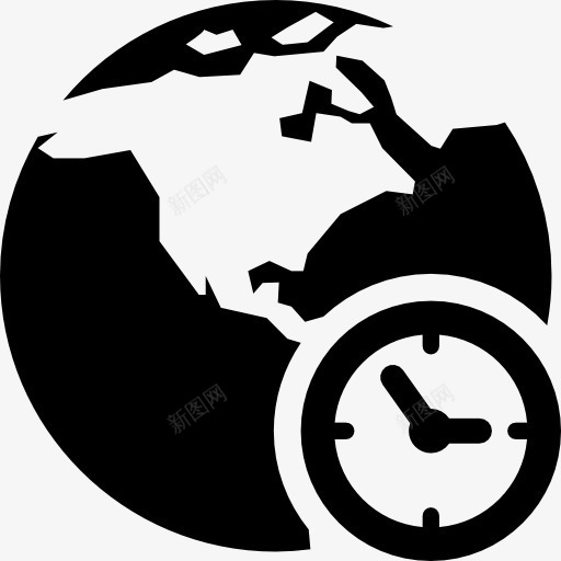 国际时间的象征图标png_新图网 https://ixintu.com 全球 国际 地球 小时 手表 接口 时钟 符号 行星
