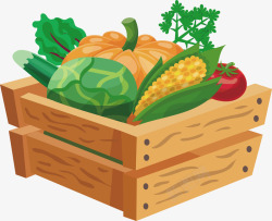 一筐蔬菜一筐瓜果蔬菜矢量图高清图片