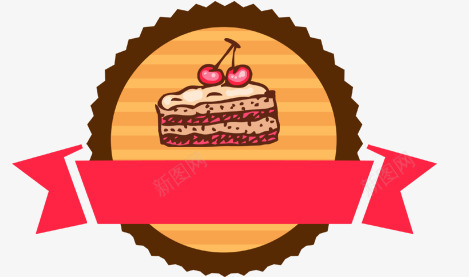 蛋糕标签png免抠素材_新图网 https://ixintu.com 标签 标签素材 樱桃 西点 食物标签