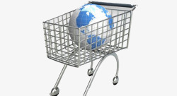 跨境购物全球购物购物车地球高清图片