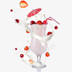 夏日草莓饮料素材