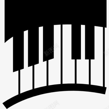 钢琴键在曲线图标图标