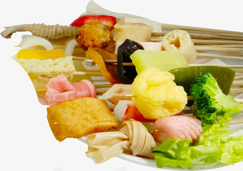 好吃的串串呀png免抠素材_新图网 https://ixintu.com 串串 烧烤 蔬菜 食材