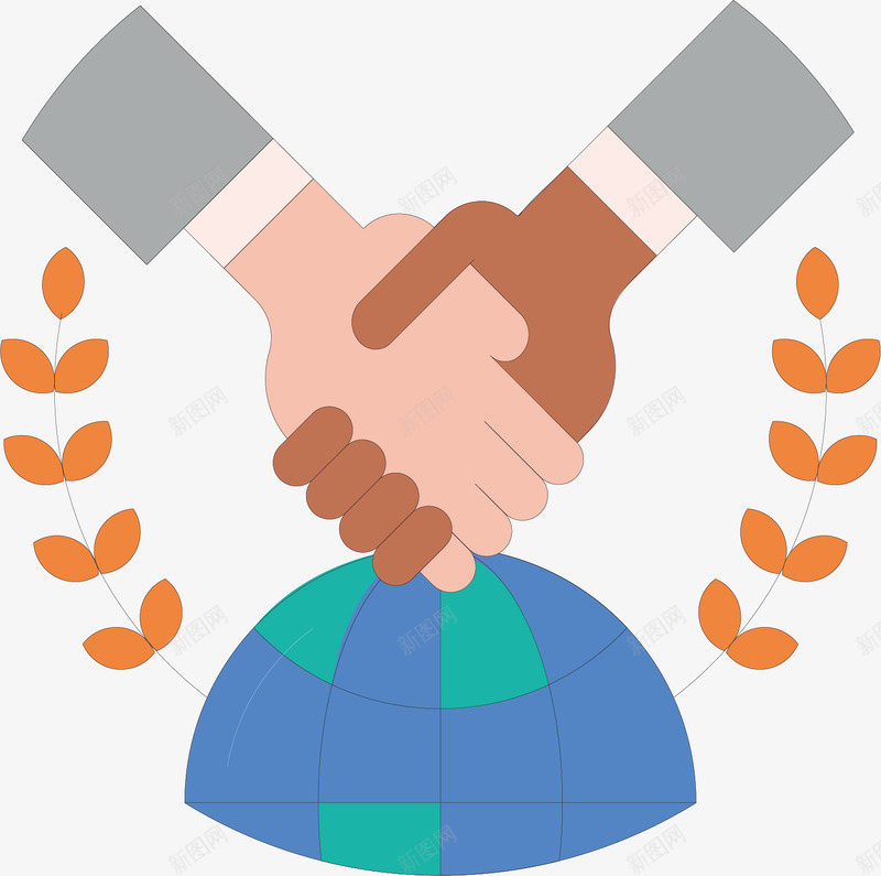 世界和平图标矢量图ai_新图网 https://ixintu.com 世界和平 世界和平海报 世界大同 创意 国际友好 图标 地球 握手 橄榄枝 矢量图