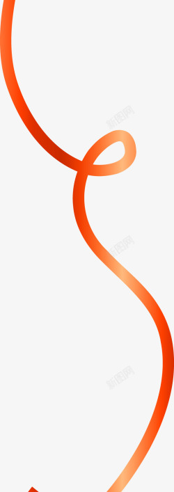 橙色简约曲线不规则图形素材