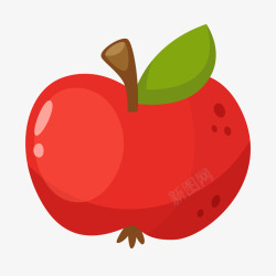 一只苹果一只扁平化的红苹果矢量图高清图片