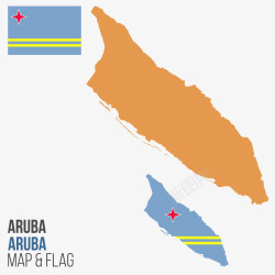 阿鲁巴阿鲁巴岛地图高清图片