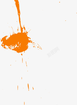 橙色墨迹矢量图素材