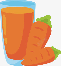 手绘玻璃杯胡萝卜汁矢量图高清图片