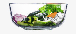 全自动加厚玻璃透明碗里的蔬菜高清图片