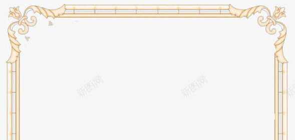 金色门框psd免抠素材_新图网 https://ixintu.com 三面 免费 方框 金光 黄金