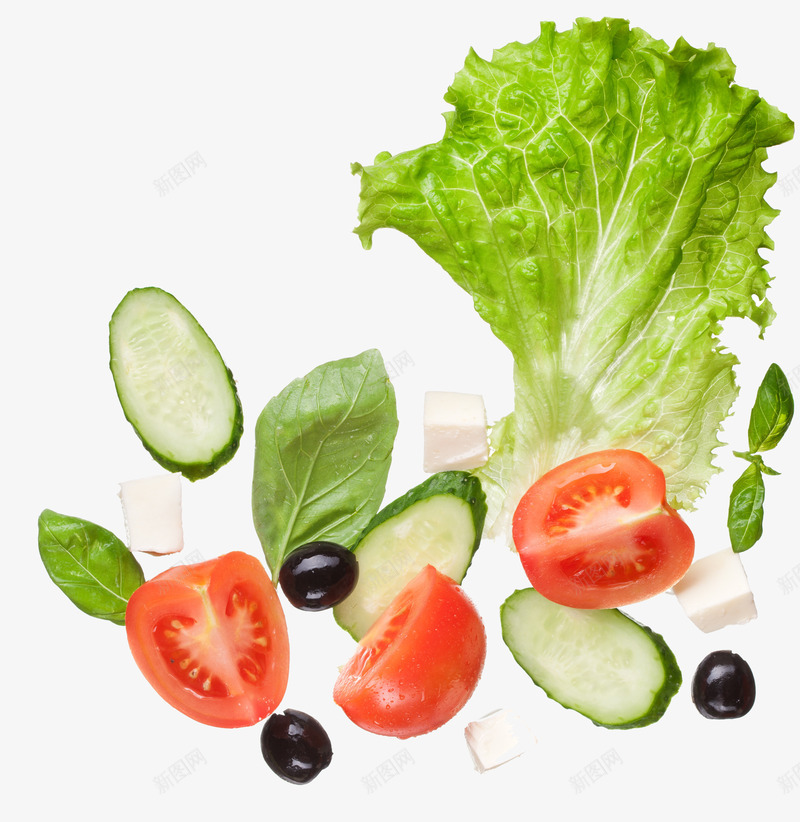 绿色蔬菜png免抠素材_新图网 https://ixintu.com 剩菜 番茄 西红柿 青菜 食物