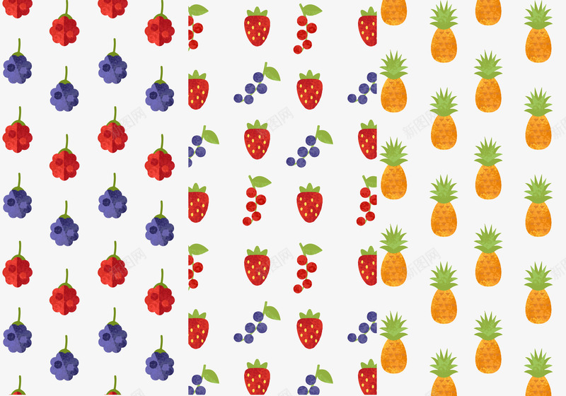水果背景图矢量图ai免抠素材_新图网 https://ixintu.com 叶子 特色食物 背景图 草莓 菠萝 葡萄 颜色 矢量图