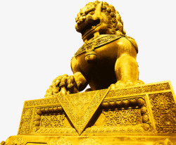 黄金狮子雕塑奥运会素材