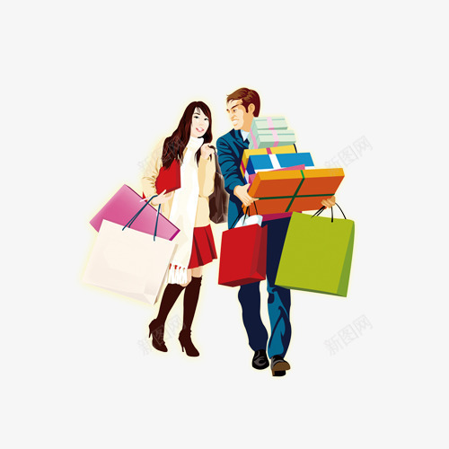 购物中的人物psd免抠素材_新图网 https://ixintu.com 人物 夫妻 购买礼品 购物 购物中的人物