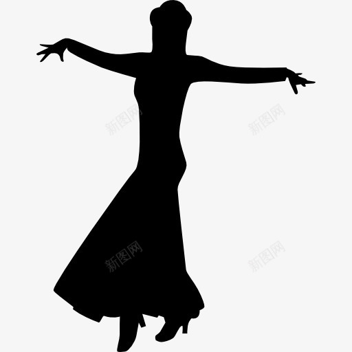 女性弗拉门戈舞蹈家形状图标png_新图网 https://ixintu.com 女 弗拉门戈 弗拉门戈的图标 形状 舞蹈 轮廓