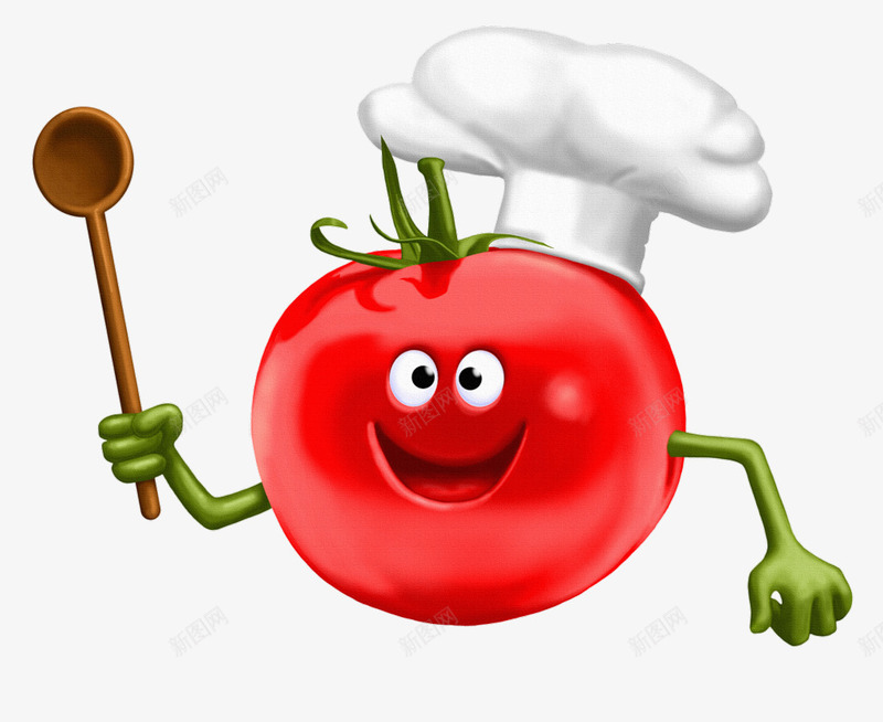 厨师番茄png免抠素材_新图网 https://ixintu.com 卡通 厨师 拟人化 番茄 蔬菜 蔬菜人物