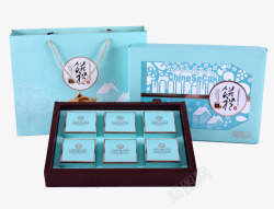 清真月饼礼品盒蓝色精美糕点盒子高清图片