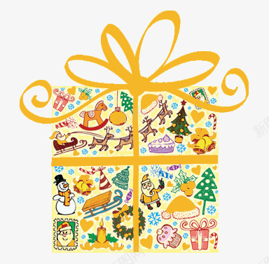 礼品盒子png免抠素材_新图网 https://ixintu.com 圣诞礼品盒 手绘 礼物 花纸礼品盒