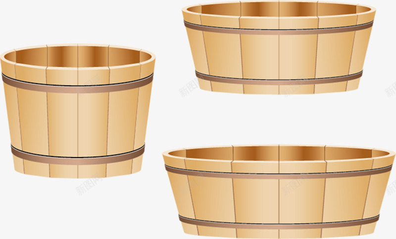 卡通木盆洗衣盆矢量图ai免抠素材_新图网 https://ixintu.com 卡通 室内 插画 木盆 洗衣服 洗衣盆 矢量图