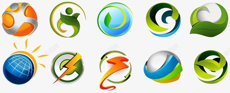 不同元素logo图标png_新图网 https://ixintu.com 免扣png 创意 图标合集 地球