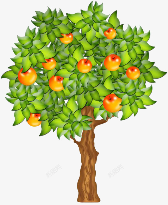 果树png免抠素材_新图网 https://ixintu.com 创意 卡通 手绘 果树 苹果