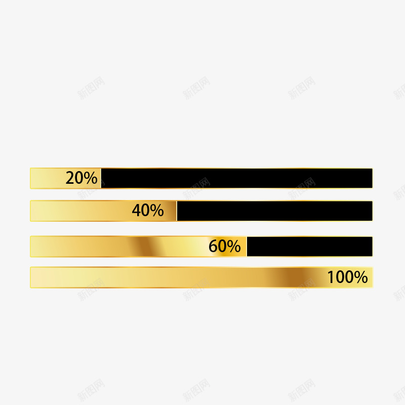 进度条黄金png免抠素材_新图网 https://ixintu.com 按钮 网页按钮 黄金烫金按钮
