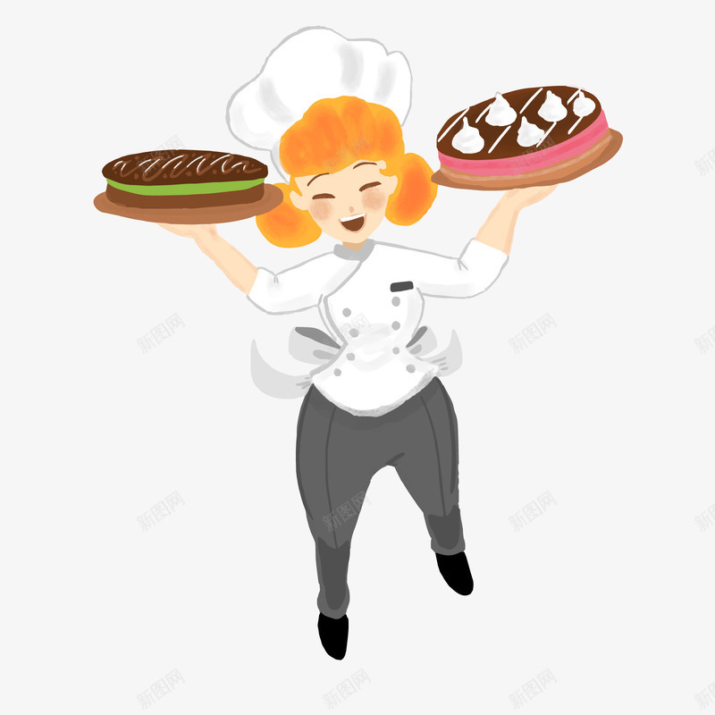 糕点师矢量图ai免抠素材_新图网 https://ixintu.com 女性 烘焙 蛋糕 装饰 矢量图