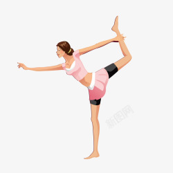卡通少妇舞蹈瑜伽人体曲线素材