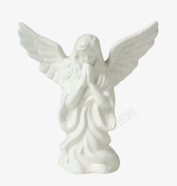 白色雕塑陶瓷天使高清图片