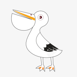 禽类动物白鹳简笔画矢量图高清图片