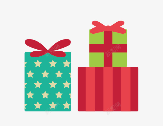 圣诞节礼物矢量图ai免抠素材_新图网 https://ixintu.com 圣诞节 礼品盒 装饰图案 矢量图