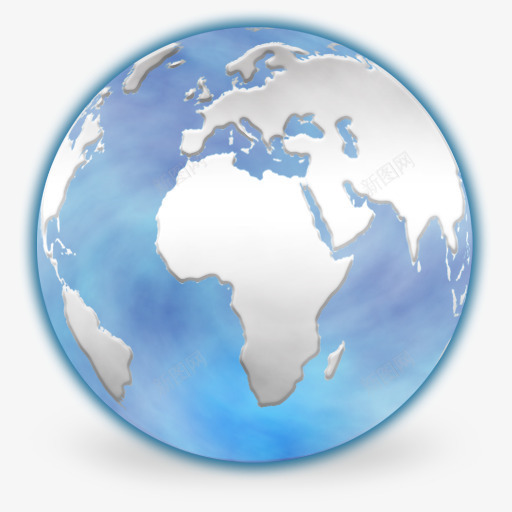 蓝色透明地球图标png_新图网 https://ixintu.com 图标 地球 蓝色 设计 透明