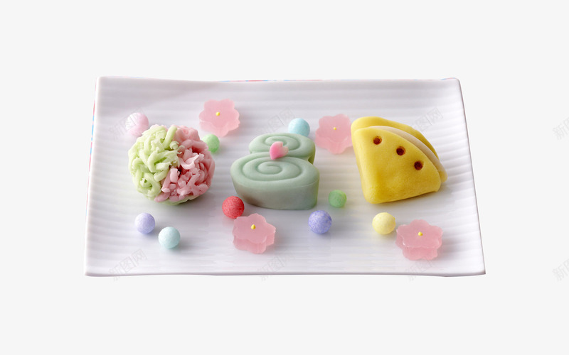 盘子里的彩色糕点png免抠素材_新图网 https://ixintu.com 产品实物 彩色糕点 彩色面团 甜品 糕点 糖果